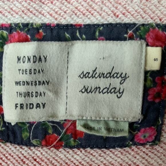 Anthropologie Saturday Sunday Dress Women Small 3/4 Sleeves Elastic Waist Casual - Picture 5 of 8